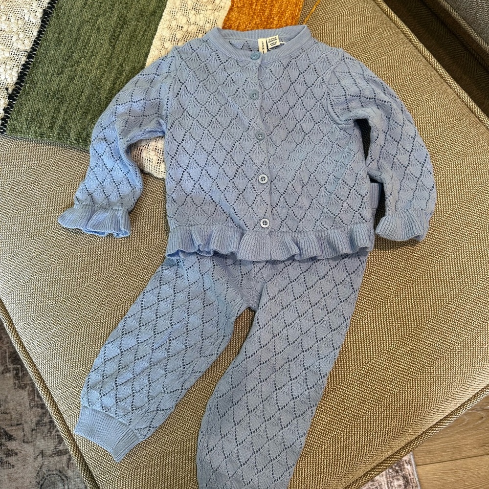 Janie and Jack Light Blue Knit Sweater NWT